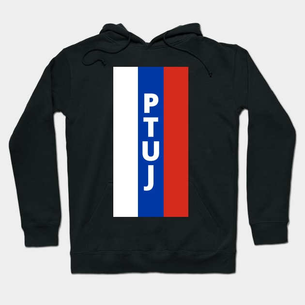 Ptuj City in Slovenian Flag Colors Vertical Hoodie by aybe7elf